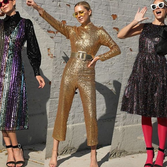 Halogen Pants - NEW Atlantic Pacific Halogen Gold Sequin Jumpsuit